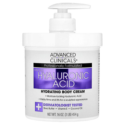 Product Image for Advanced Clinicals, Hyaluronic Acid, Hydrating Body Cream, 16 oz (454 g)