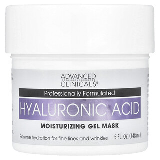 Advanced Clinicals, Acid hialuronic, mască de frumusețe cu gel hidratant, 5 fl oz (148 ml)