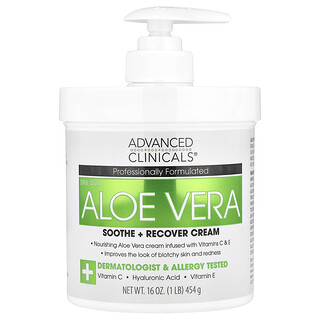 Advanced Clinicals, Babosa, Creme Suavizante + Recuperador, 454 g (16 oz)