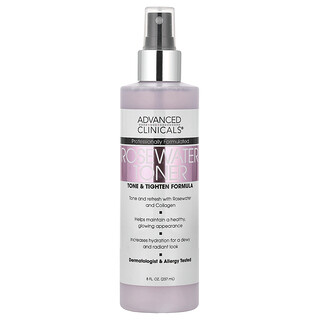 Advanced Clinicals, 로즈워터 토너, 토닝 & 타이트닝 포뮬러, 237ml(8fl oz)