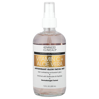 Advanced Clinicals, Vitamina C y aloe vera, Bruma facial antioxidante y luminosa, 222 ml (7,5 oz. líq.)