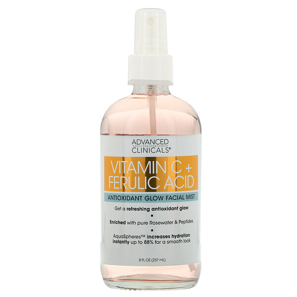 Vitamin C + Ferulic Acid, Antioxidant Glow Facial Mist, 8 fl oz (237 ml)