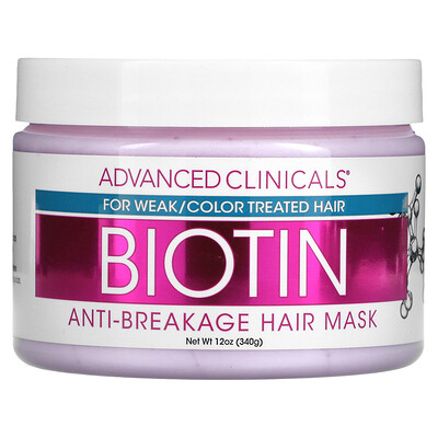 Advanced Clinicals Биотин, восстановление против ломкости волос, 355 мл (12 жидк. Унций)