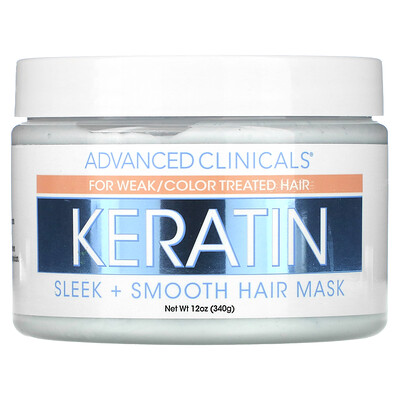 Advanced Clinicals маска с кератином для гладкости волос, 340г (12унций)