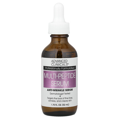 Product Image for Advanced Clinicals, Multi-Peptide Serum, Anti-Wrinkle Face Serum, 1.75 fl oz (52 ml)
