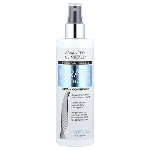Advanced Clinicals, Keratin Smooth & Shine, Leave-In Conditioner, 8 fl oz (237 ml)