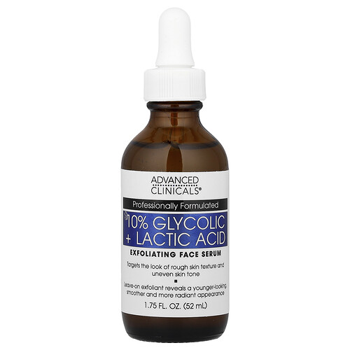 Advanced Clinicals 10 Glycolic  Lactic Acid Serum  175 fl oz 52 ml