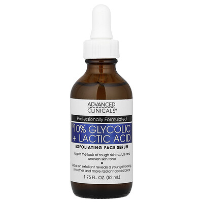 Advanced Clinicals 10 Glycolic  Lactic Acid Serum  175 fl oz 52 ml
