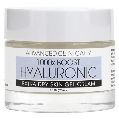 

Advanced Clinicals 1000X Boost Hyaluronic Extra Dry Skin Gel Cream Fragrance Free 2 fl. oz. (59 ml)