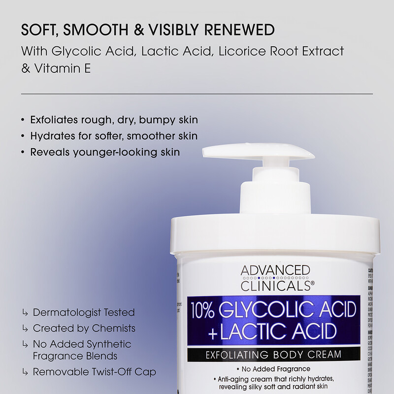 グリコール酸10％、乳酸、Exfoliating Body Cream、454g