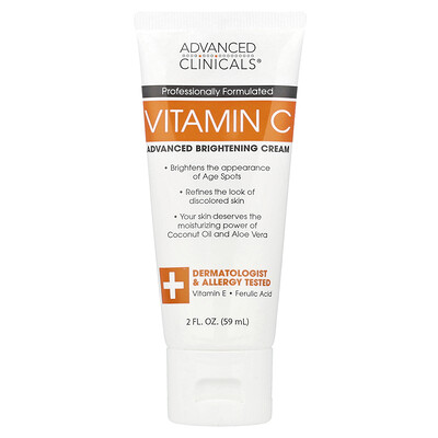 Product Image for Advanced Clinicals, Vitamin C, Advanced Brightening Cream , 2 fl oz (59 ml)