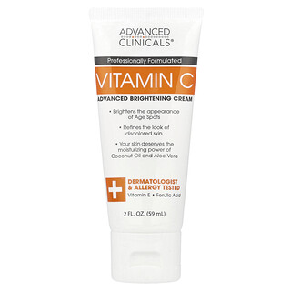 Advanced Clinicals, ビタミンC、Advanced Brightening Cream、59ml（2液量オンス）