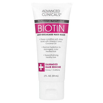 Product Image for Advanced Clinicals, Biotin, Anti-Breakage Hair Mask , 2 fl oz (59 ml)