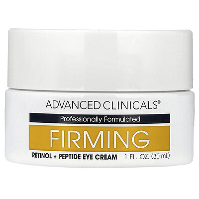 Advanced Clinicals, Crema reafirmante para el contorno de los ojos con retinol y péptidos, 30 ml (1 oz. líq.)