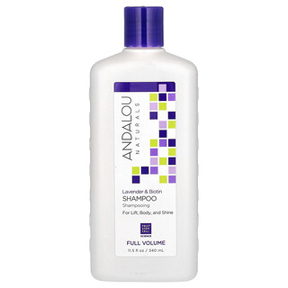 Andalou Naturals, Champú, Volumen completo, Para elevación, cuerpo y brillo, Lavanda y biotina, 340 ml (11,5 oz. Líq.)