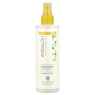 Andalou Naturals, Лак для волос, блестящее сияние, подсолнечник и цитрус, средней фиксации, 242 мл (8,2 жидкой унции)