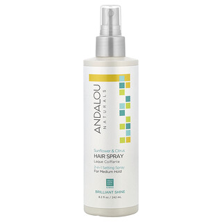 Andalou Naturals, Aerosol para el cabello, brillo radiante, girasol y cítrico, fijación media, 8,2 fl oz (242 ml)