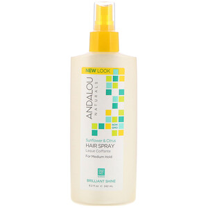 Отзывы о Андалу Натуралс, Hair Spray, Brilliant Shine, Sunflower & Citrus, Medium Hold, 8.2 fl oz (242 ml)
