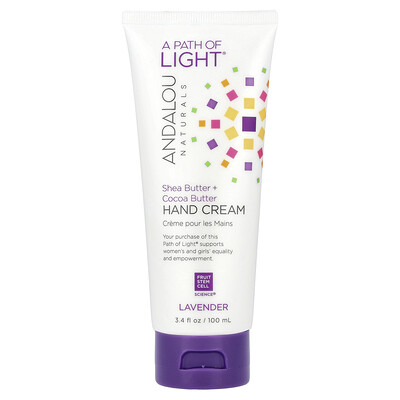 Product Image for Andalou Naturals, A Path of Light , Shea Butter + Cocoa Butter Hand Cream, Lavender, 3.4 fl oz (100 ml)