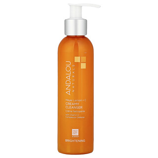 Andalou Naturals (안달로우 내추럴스), 메이어 레몬 + C 크리미 클렌저, 브라이트닝, 178ml(6fl oz)