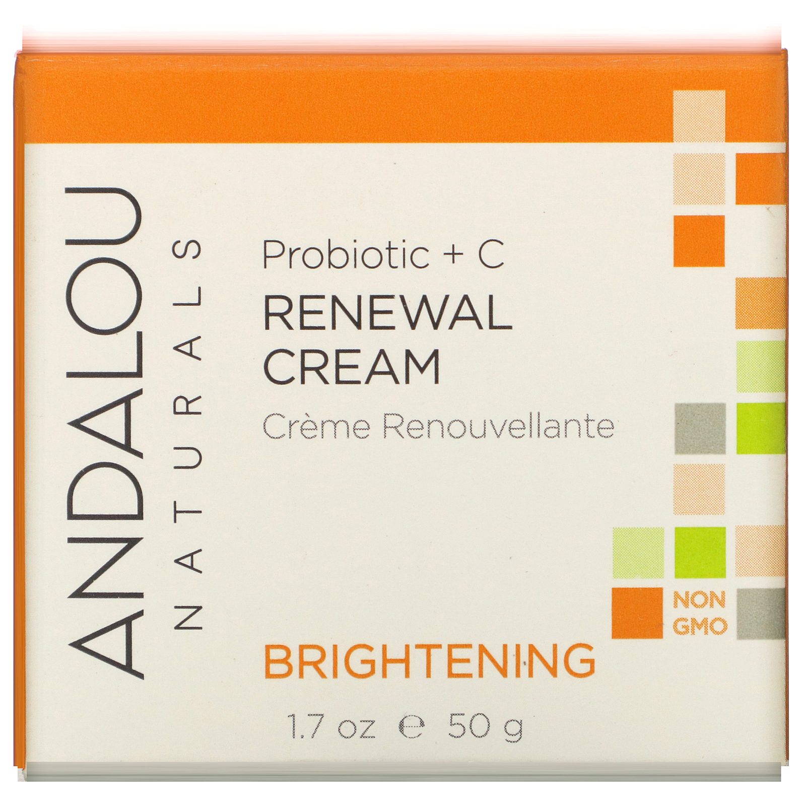 Andalou Naturals, Renewal Cream, Probiotic + C, Brightening, 1.7 fl oz