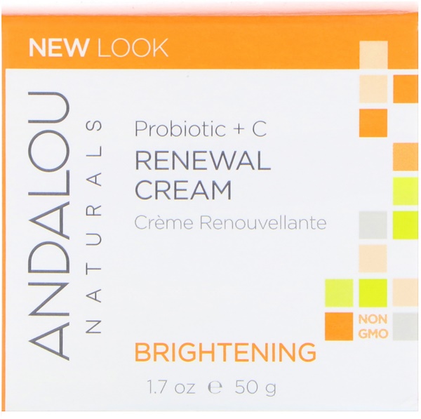 Andalou Naturals, Восстанавливающий крем, пробиотик + витамин C, улучшающий цвет лица, 1,7 жидкой унции (50 мл)