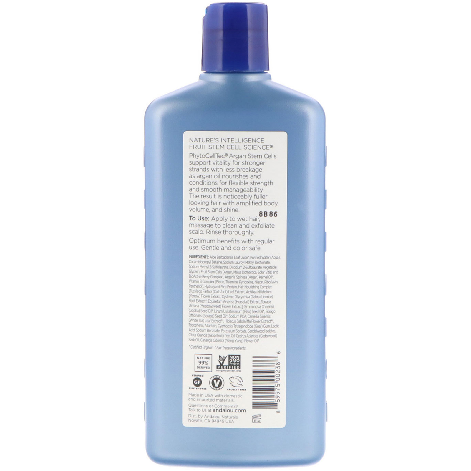Andalou Naturals Shampoo Age Defying For Thinning Hair Argan