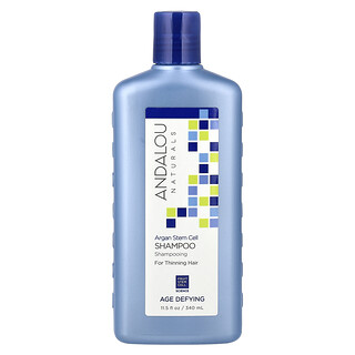 Andalou Naturals, Șampon, împotriva îmbătrânirii, pentru rărirea părului, celule stem de argan, 11,5 fl oz (340 ml)