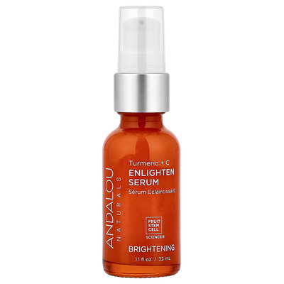 Andalou Naturals, Sérum iluminador, Cúrcuma y vitamina C, Iluminador, 32 ml (1,1 oz. Líq.)