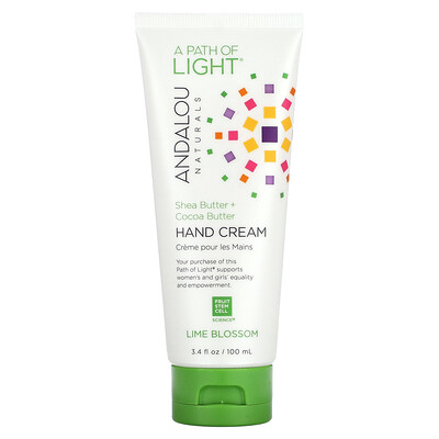 

Andalou Naturals A Path of Light Shea Butter + Cocoa Butter Hand Cream Lime Blossom 3.4 fl oz (100 ml)