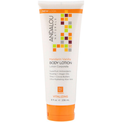Andalou Naturals Mandarin Vanilla Vitalizing Body Lotion, 18 fl oz (236 ml)