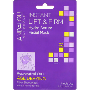 Андалу Натуралс, Instant Lift & Firm, Hydro Serum Facial Mask, Age Defying, 1 Single Use Fiber Sheet Mask, .6 fl oz (18 ml) отзывы покупателей