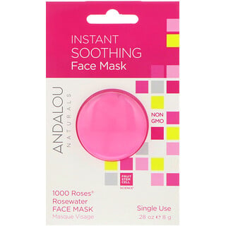 Andalou Naturals, Instant Soothing, 1000 Roses Rosewater Beauty Face Mask, 0.28 oz (8 g)