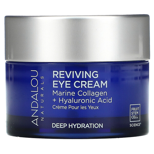 Andalou Naturals, ΠΠΎΡΡΡΠ°Π½Π°Π²Π»ΠΈΠ²Π°ΡΡΠΈΠΉ ΠΊΡΠ΅ΠΌ Π΄Π»Ρ ΠΊΠΎΠΆΠΈ Π²ΠΎΠΊΡΡΠ³ Π³Π»Π°Π·, Π±ΠΈΠΎΡΠ°Π·Π»Π°Π³Π°Π΅ΠΌΡΠΉ ΠΊΠΎΠ»Π»Π°Π³Π΅Π½ ΠΈ Π³ΠΈΠ°Π»ΡΡΠΎΠ½ΠΎΠ²Π°Ρ ΠΊΠΈΡΠ»ΠΎΡΠ°, 13 ΠΌΠ» (0,45 ΠΆΠΈΠ΄ΠΊ. Π£Π½ΡΠΈΠΈ)