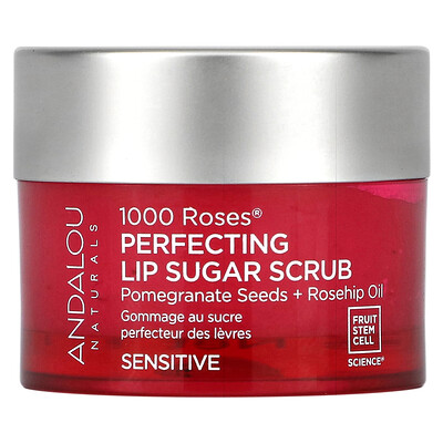 

Andalou Naturals, 1000 Roses, Perfecting Lip Sugar Scrub, Sensitive, 0.5 oz (14.2 g)