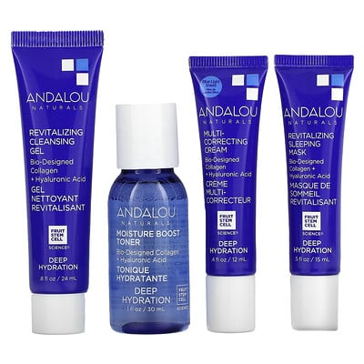 

Andalou Naturals, The Deep Hydration Routine Set, 4 Piece Set