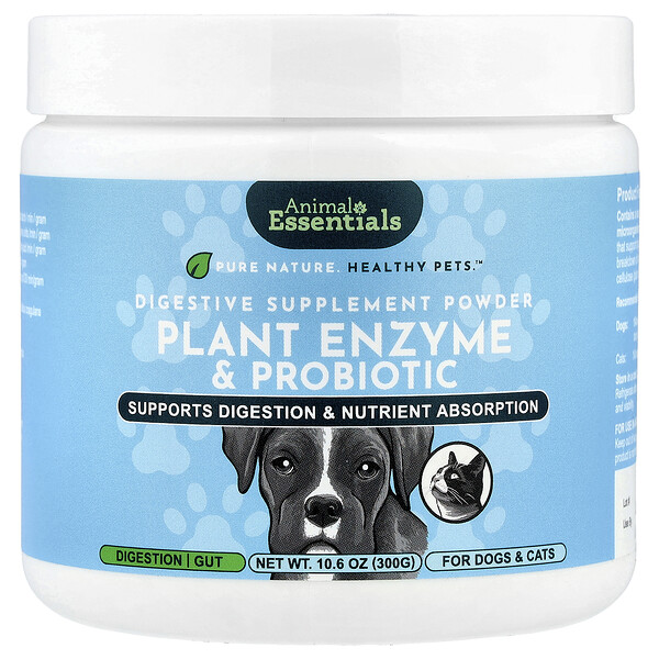 Animal Essentials Plant Enzyme & Probiotic, For Dogs & Cats, 10.6 oz (300 g)