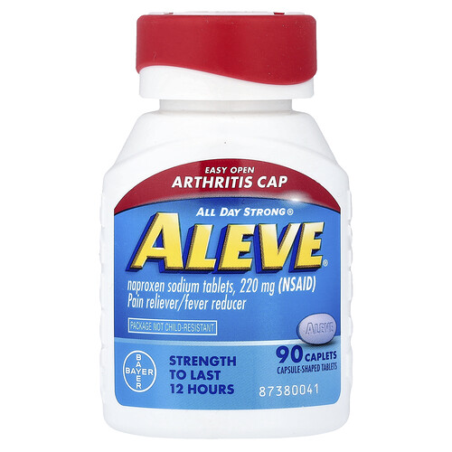 Aleve Easy Open Arthritis Cap Pain Relief Naproxen Sodium 220MG (NSAID) Caplets, 90 ct | CVS