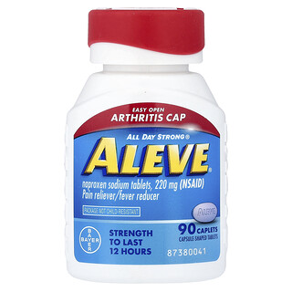 Aleve, Tablety s naproxénom sodným, ľahko otvárateľný uzáver proti artritíde, 220 mg, 90 kapsúl