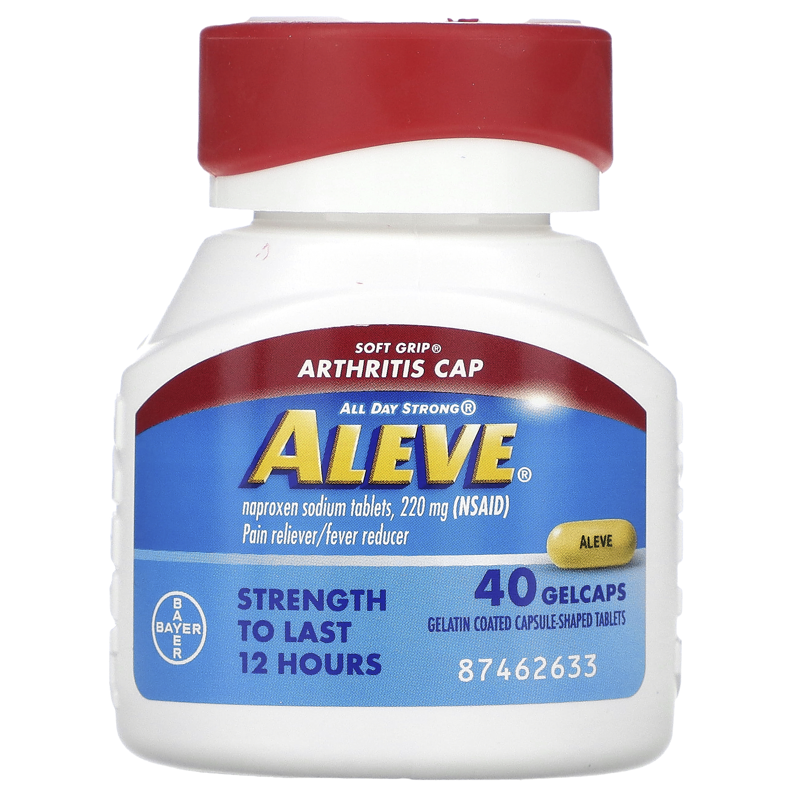 Aleve, Naproxen Sodium Tablets, 220 mg, 40 Gelcaps