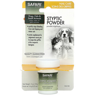 Safari, Styptic Powder for Dogs, Cats and Small Animals , .5 oz (14 g)
