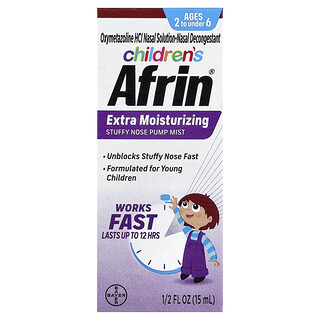 Afrin, Niños, Bruma extrahumectante para la nariz congestionada, De 2 a menos de 6 años, 15 ml (1/2 oz. Líq.)