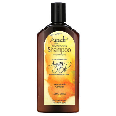 Agadir Argan Oil, Daily Moisturizing Shampoo, Sulfate Free, 12.4 fl oz (366 ml)