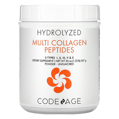 CodeAge Hydrolyzed, Multi Collagen Peptides, Unflavored, 20 oz (567 g)