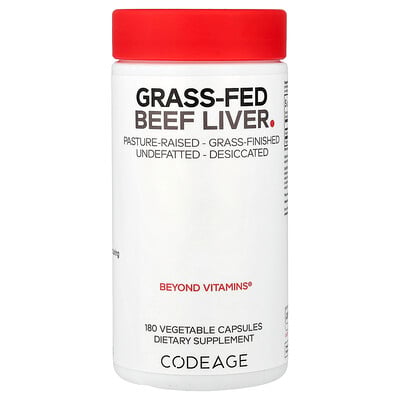 Codeage, Grass-Fed Beef Liver, 500 mg , 180 Capsules