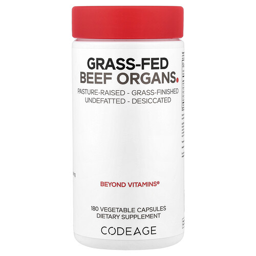 Codeage Grass-Fed Beef Organs Supplement Vitamin | 180 Veg Caps