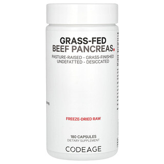 Codeage, Grass-Fed Beef Pancreas, 3,000 mg , 180 Capsules (500 mg per Capsule)