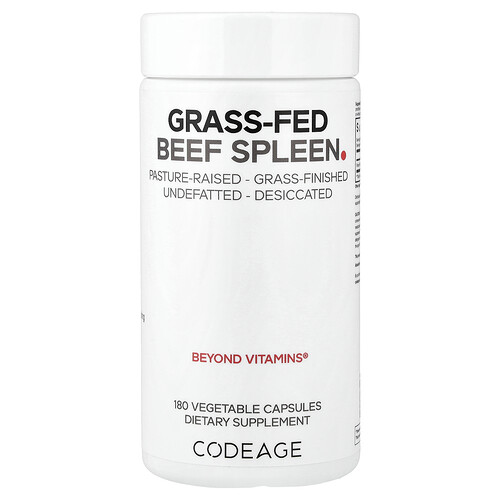 Codeage, Grass-Fed Beef Spleen, 180 Vegetable Capsules (500 mg per Capsule)