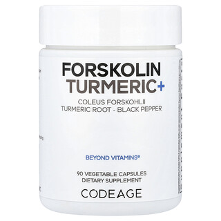 Codeage, Forskolin, Cúrcuma+, 90 Cápsulas Vegetais