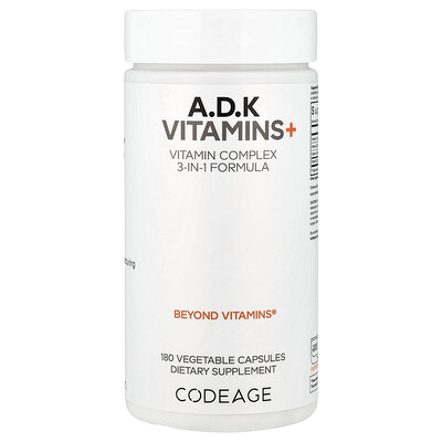 Codeage, Más vitaminas A, D y K, 180 cápsulas vegetales